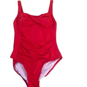 Red Rouched bathing suit
